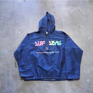 Vintage 90s Surf Style Interplanetary Body Gear Windbreaker Hoodie Size OSFA